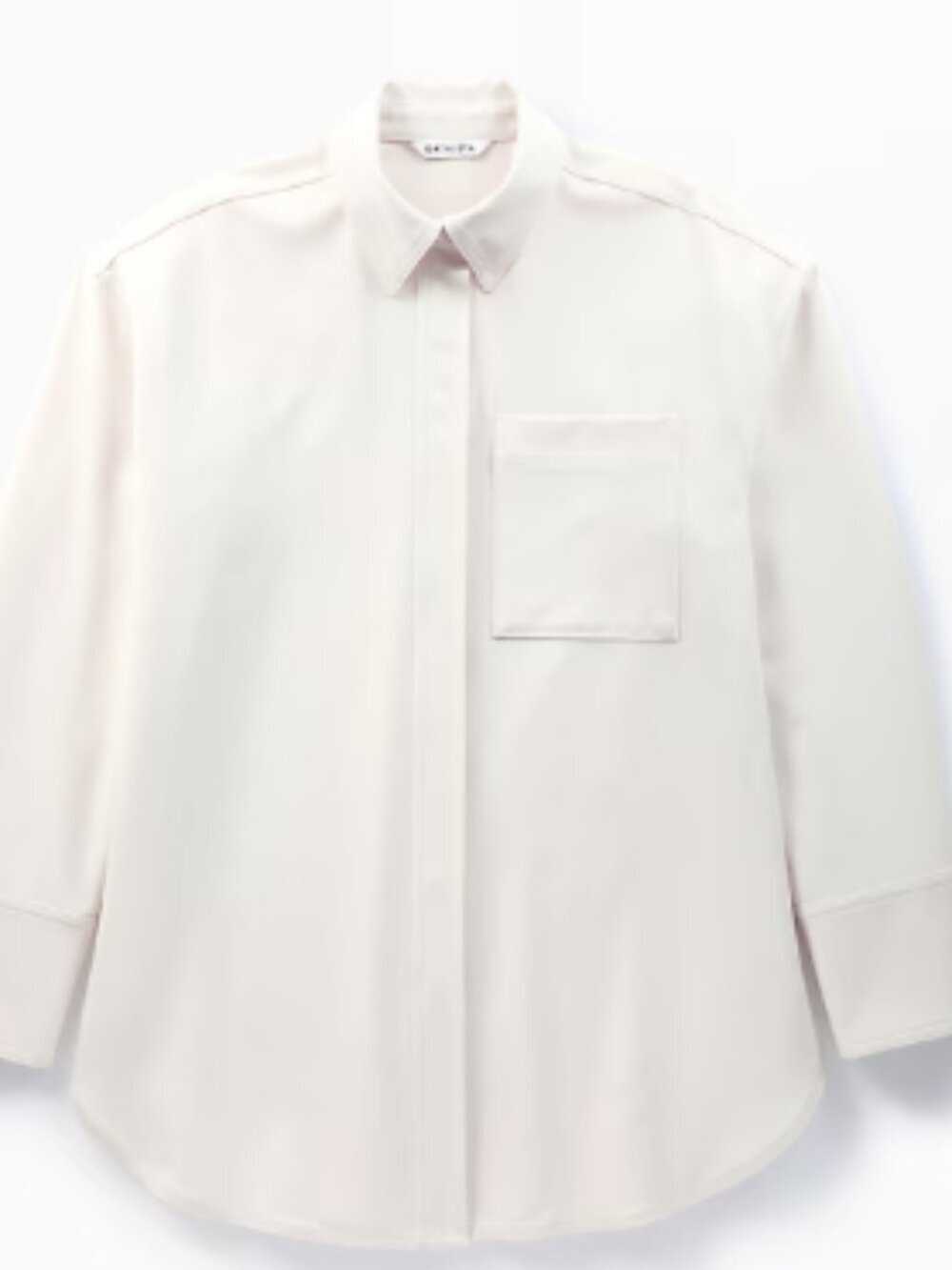 NWT Athleta Relaxed Collared Shirt Bone Cream Oversized Woman's Medium